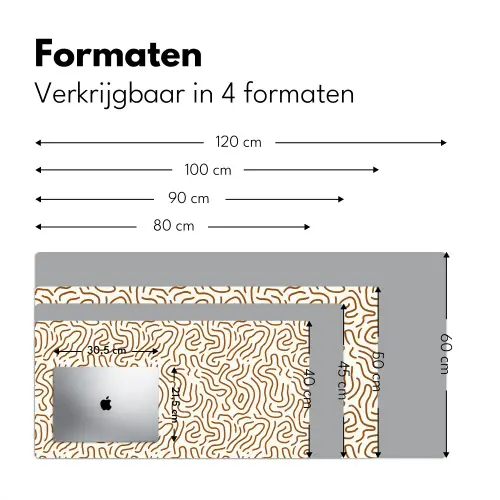 Minimalistisch - Patroon - Terracotta Muismat XXL klein 681 -sfeer5