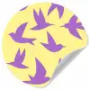 Vogels - Cirkel - Geel - Beweging Wandcirkel behangsticker klein -3d