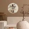 Plankjes - Boeken - Vaasjes - Planten Wandcirkel behangsticker klein -sfeer1