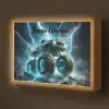 Monstertruck - Bliksem - Blauw - Jongens - Auto Light Box met batterij (Wandlamp kind) middel -z3d_website