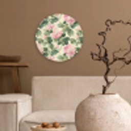 Rozen - Botanisch - Roze Wandcirkel kunststof plaat 5mm dik klein 188 -sfeer1