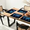 Wereldkaart - Waterstructuur - Blauw Placemat vinyl groot -zzsfeer4_Kitchenyeah-website