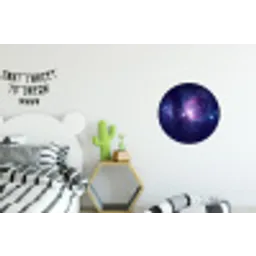 Ruimte - Sterren - Kleurrijk Wandcirkel aluminium klein -kinderkamer