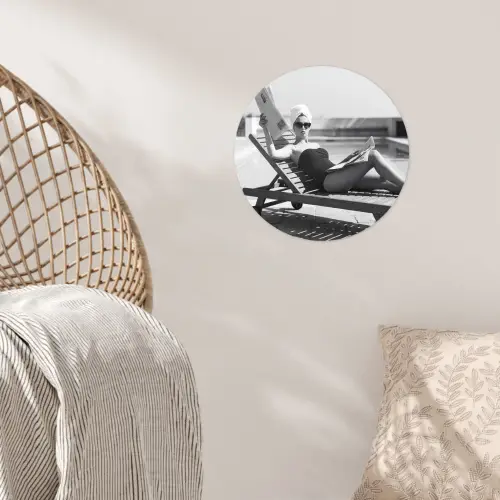 Glamour - Modern - Zwart - Wit Wandcirkel behangsticker klein -sfeer4