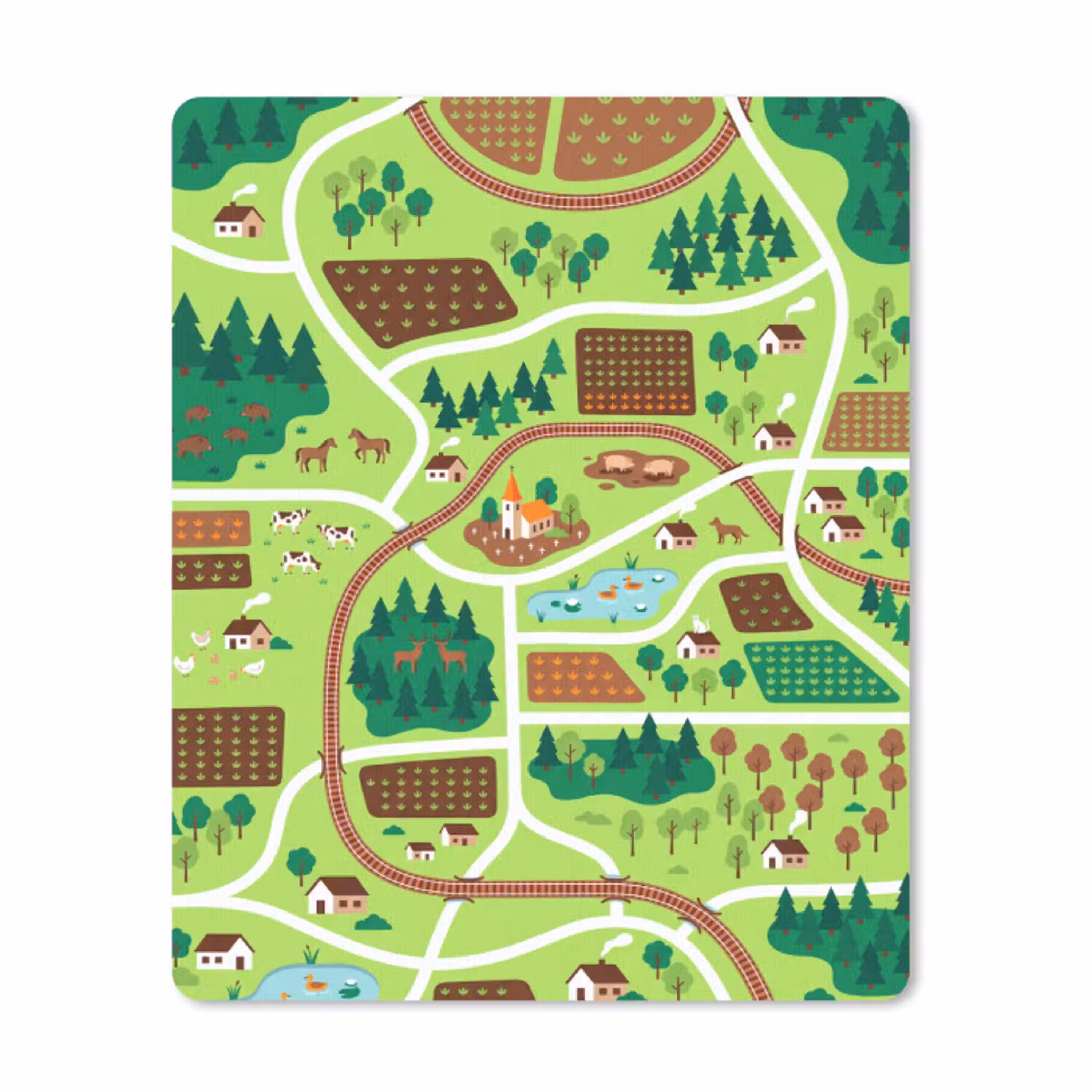 Platteland - Dieren - Illustratie muismat rubber klein -3d