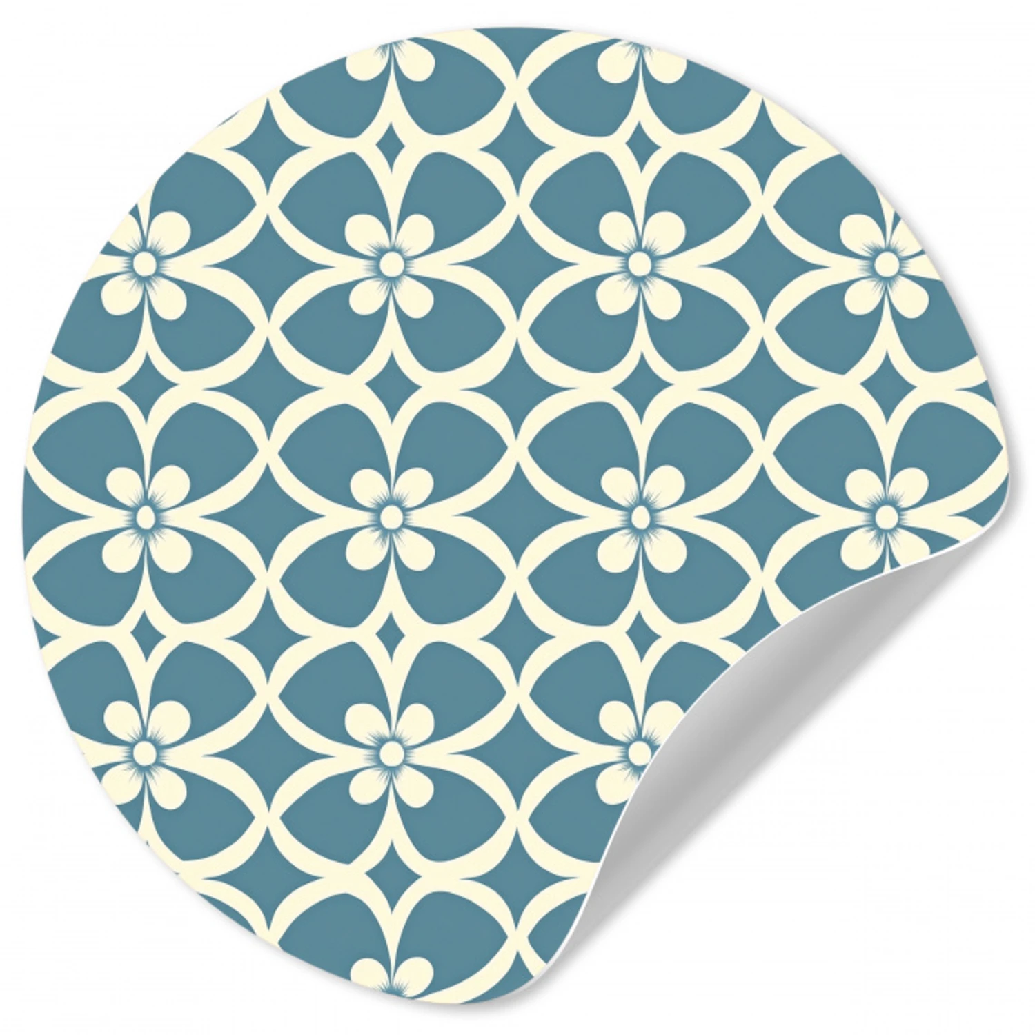 Patroon - Symmetrisch - Blauw Wandcirkel behangsticker klein 186 -3d