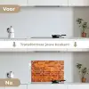 Bakstenen - Muur - Rood keuken achterwand spatscherm klein 900 -voor_na_NL