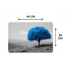 Boom - Natuur - Blauw - Zwart wit Placemat vinyl groot -specs