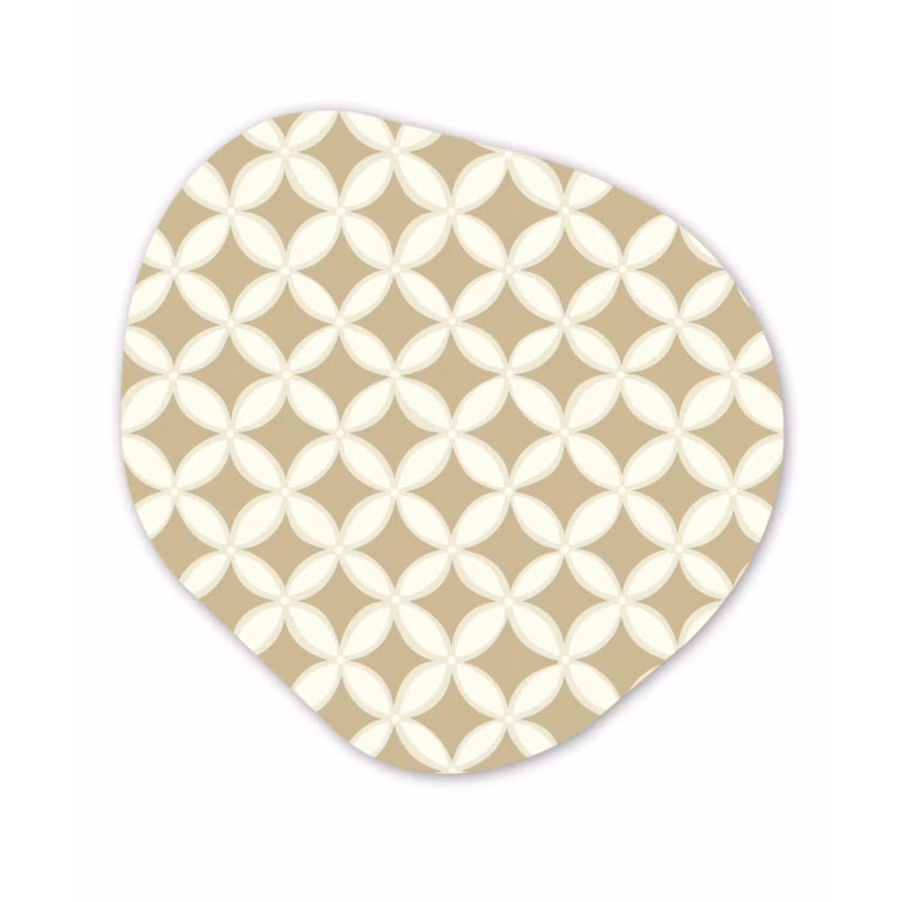 Symmetrisch - Motief - Beige Wandcirkel Organisch Forex 3mm klein 629 -3d