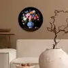 Rozen - Bloemen - Vaas - Boeket Wandcirkel kunststof plaat 5mm dik klein -sfeer1
