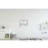 Wereldkaart - Kind - Vliegtuig textielposter latten blank klein -kinderkamer