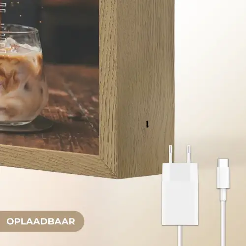 Espresso - Melk - Café Light Box met batterij (Wandlamp) middel -USP_websiteoplaadbaarNL