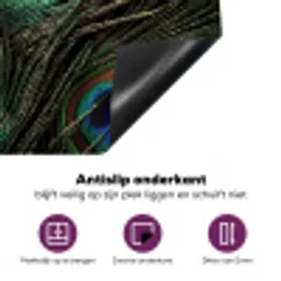 Pauwenveren - Klassiek - Groen Inductie beschermer vinyl 3mm middel -zzzzzzz-cc-onderkant