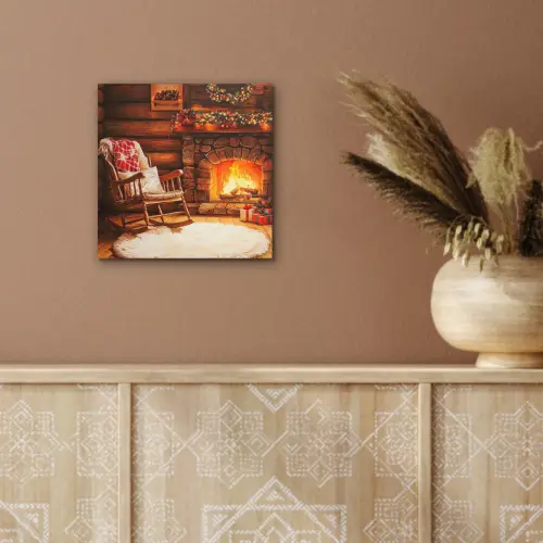 Winter - Kerst - Huis - Openhaard aluminium wit klein -sfeer4