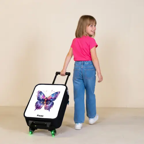 Paarse prachtvlinder Kinderkoffer - Zwart klein -sfeer1