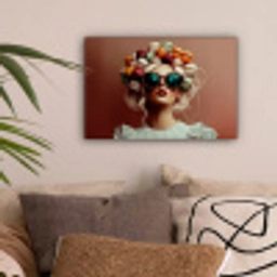 Vrouw - Macarons - Bril canvas 2cm klein -sfeer1