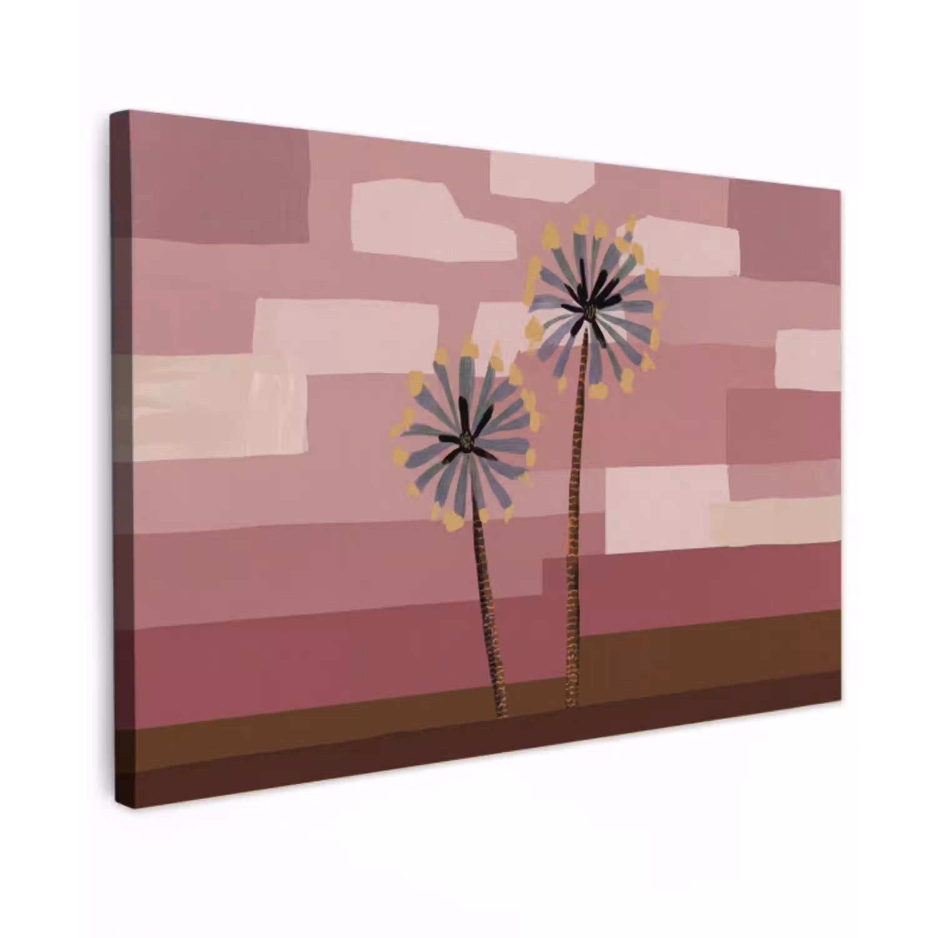 Illustratie - Bloemen - Vlakken - Abstract canvas 2cm klein -z3d