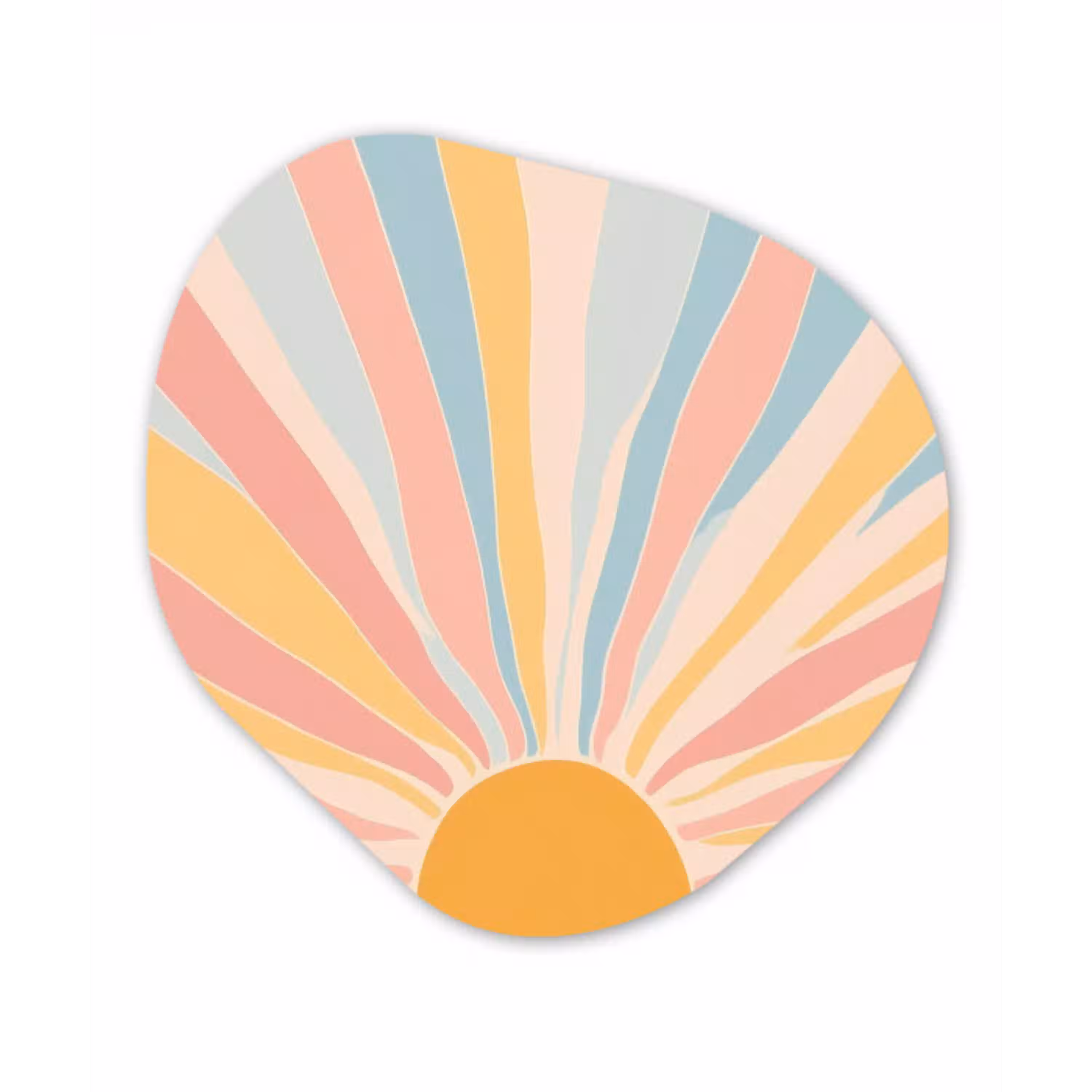 Illustratie - Zon - Pastelkleuren Wandcirkel Organisch Forex 3mm klein -3d