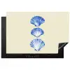 Schelpen - Blauw - Beige Inductie beschermer vinyl 3mm klein -3d