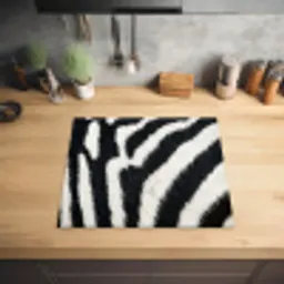 Zebra - Vacht - Klassiek - Zwart - Wit Inductie beschermer vinyl 3mm middel -sfeer5