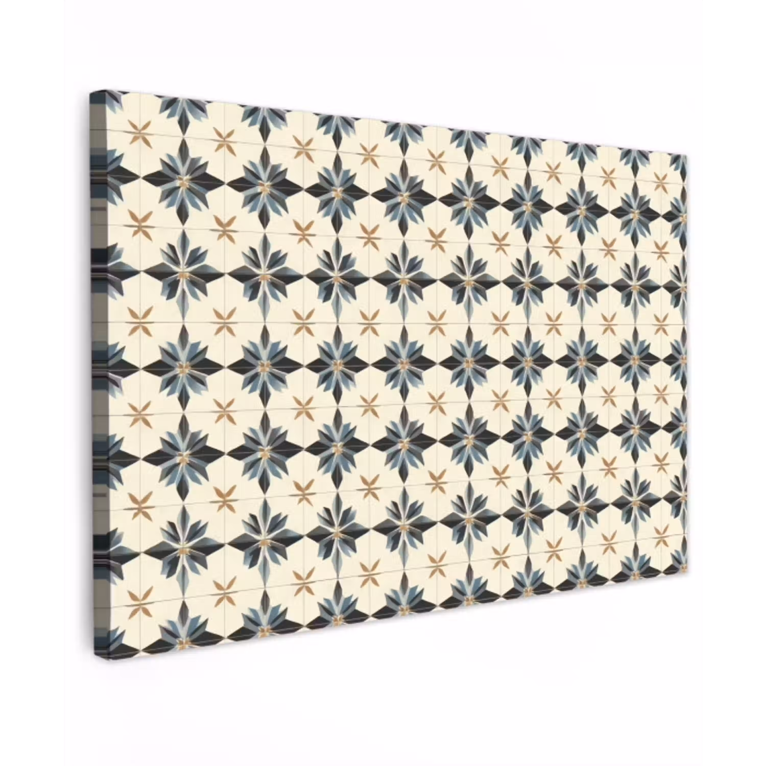 Sierlijk - Ornament - Blauw canvas 2cm klein 34 -z3d