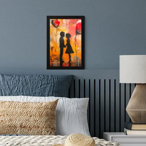 Street art - Liefde - Graffiti - Kunst - Banksy fotolijst zwart zonder passe partout klein -sfeer3