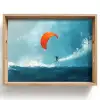 Kitesurfer - Oranje - Zee - Lucht Dienblad Rechthoek middel -z3d_shopping