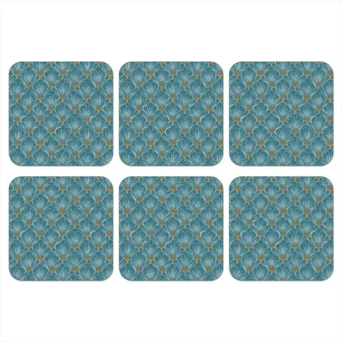 Symmetrisch - Patroon - Blauw onderzetter kurk middel 366 -3d