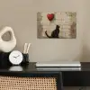Street art - Kat - Ballon - Graffiti - Banksy poster papier klein -sfeer1