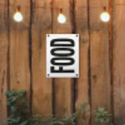 Food - Zwart - Wit - Decoratie tuinposter los doek klein -sfeer1