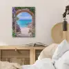 Doorkijk - Poort - Zee - Strand - Rotsen PET vilt klein -sfeer3