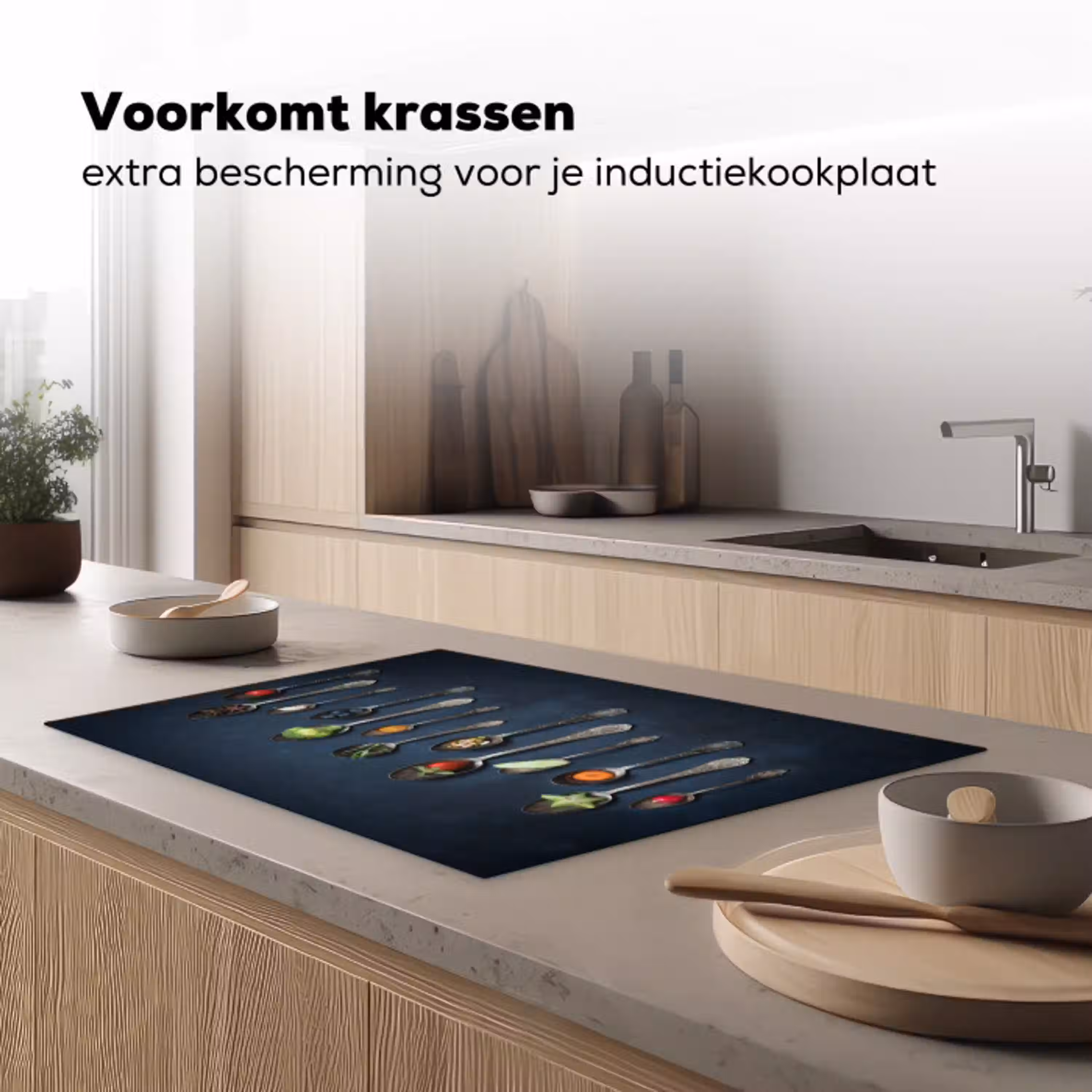 Proeverij in Lepels Inductie beschermer vinyl 3mm klein -sfeer1