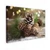 Dennenappels - Kerstsfeer - Bruin - Groen canvas 2cm klein -z3d