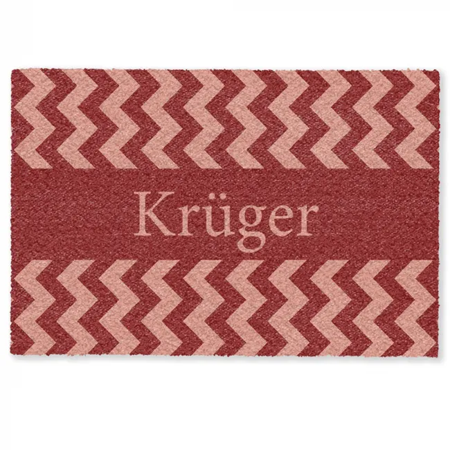 Personalisierbare fußmatte - Familie - In - Muster - Terrakotta