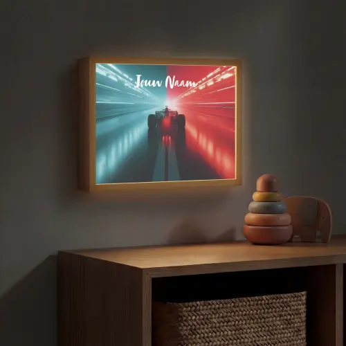 Raceauto - Verlichting - Neon - Rood Light Box met batterij (Wandlamp kind) middel -sfeer5_kind