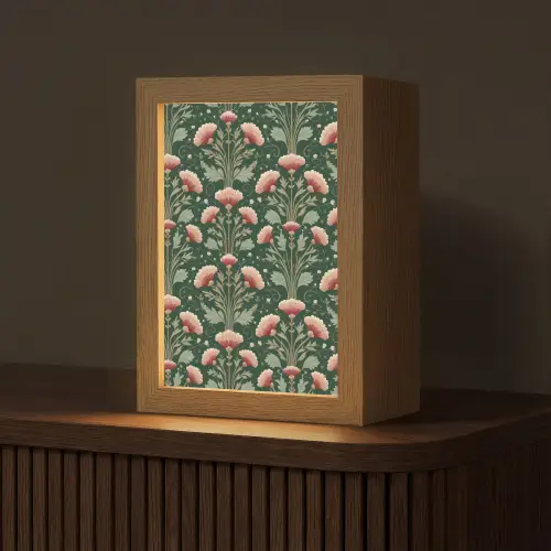 Patroon - Botanisch - Kleurrijk Light Box met kabel (Tafellamp) klein 925 -z3d_website