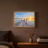 Water - Steiger - Vogels - Zonsondergang - Horizon Light Box met batterij (Wandlamp) middel -sfeer4