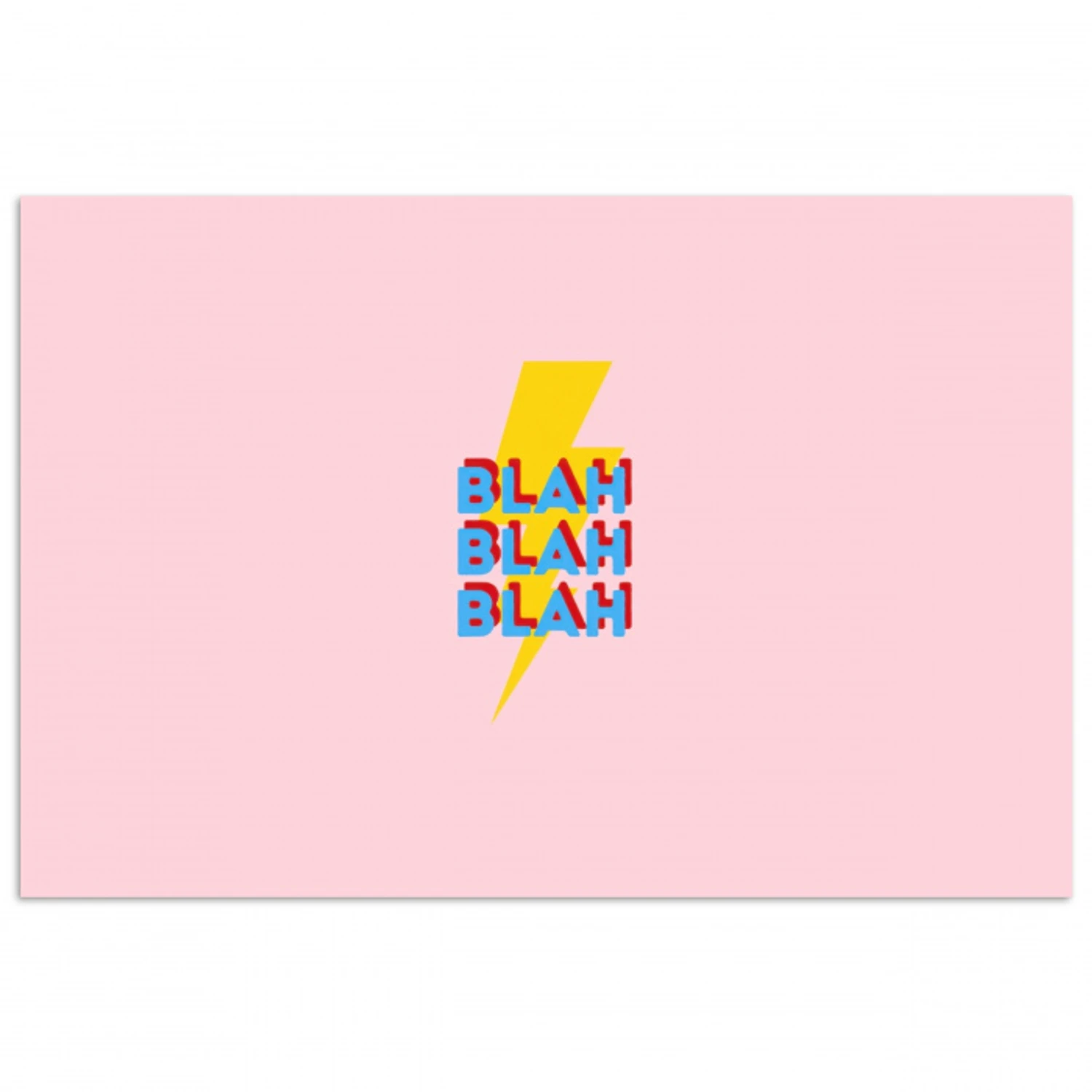 Blah - Bliksem - Roze poster papier klein -3d