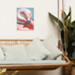 Close-up flamingo tuinposter los doek klein -sfeer7