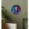 Zingende man - Glitterjas - Microfoon Wandcirkel behangsticker klein -sfeer2
