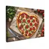 Pizza - Hart - Pepperoni - Tomaat Tuinposter op houten frame 2 cm dik klein -3d