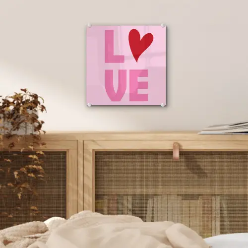 Love - Roze - Hart - Valentijn plexiglas 5mm klein -sfeer4