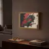 Zwarte draak - Rookwolken - Rood Light Box met batterij (Wandlamp) middel -sfeer1