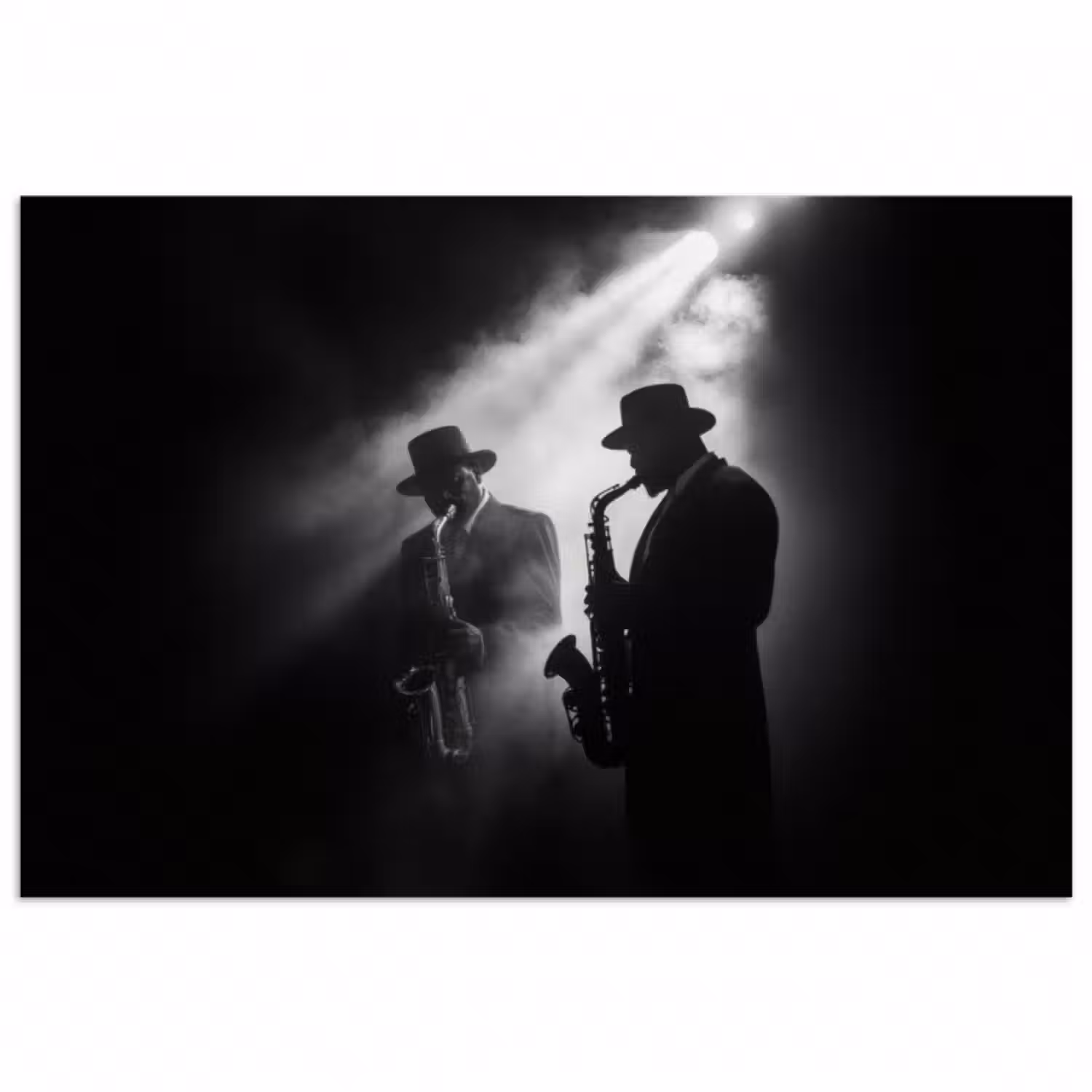 Poster - Saxophonisten - Hüte - Rauch - Licht
