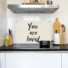 Minimalistisch - Beige - Love Inductie beschemer met haakjes klein -sfeer2