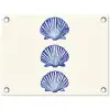 Schelpen - Blauw - Patroon tuinposter los doek klein -3d