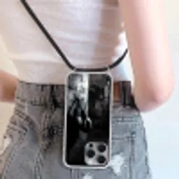 Bokshandschoenen - Muur - Duister - Zwart Hoesje iPhone 16 Pro Max met koord klein -sfeer5