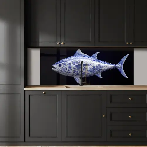 Porselein - Tonijn - Delfts - Blauw keuken achterwand 2 middel -sfeer1