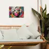 Vrouw - Kauwgom - Graffiti - Neonkleuren tuinposter los doek klein -sfeer7