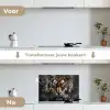 Tijger - Dieren - Portret - Luxe - Zwart keuken achterwand spatscherm klein -voor_na_NL